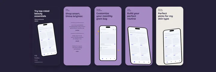 Beauty Glam App Store screenshot template preview