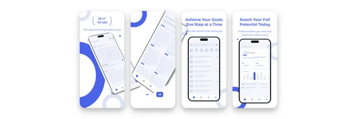 Blogio Articles App Store screenshot template preview