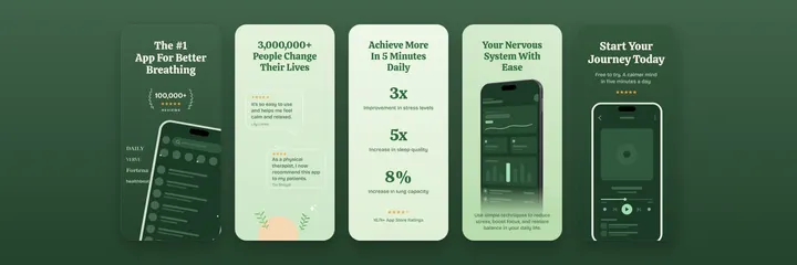 Breathora Breathing App Store screenshot template preview