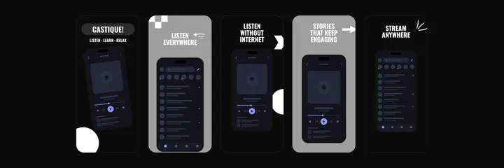 Castique Podcast App Store screenshot template preview