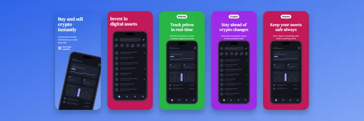 Coinly Crypto App Store screenshot template preview