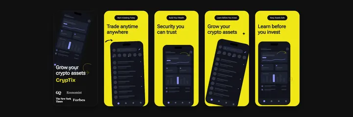 CrypTix App Store screenshot template preview
