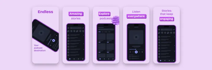 Endless Podcasts App Store screenshot template preview