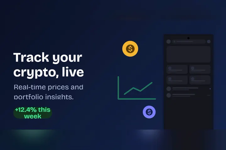 Crypto Portfolio Google Play feature graphic template preview