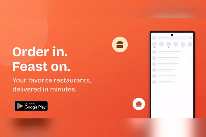 Food Delivery Google Play feature graphic template preview
