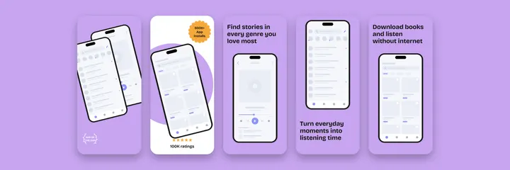 Listenly Audiobooks App Store screenshot template preview