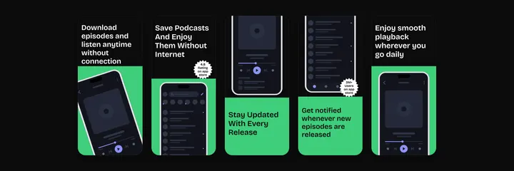 Podly Podcasts App Store screenshot template preview