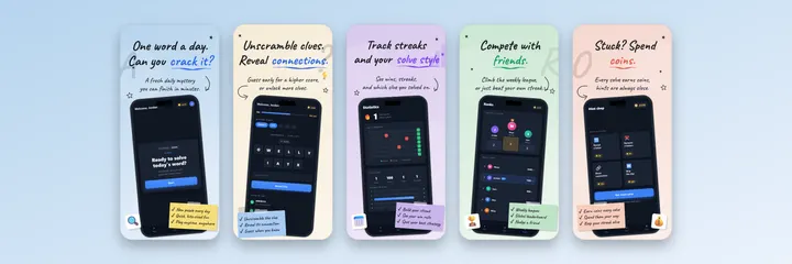 Puzzlo Word App Store screenshot template preview