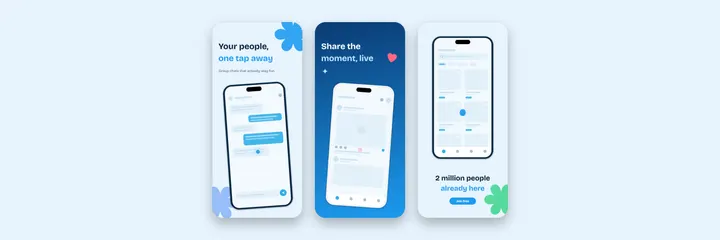 Ocean Social app preview video template preview