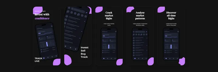 Stockio Invest App Store screenshot template preview
