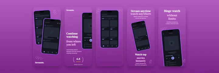 Streamio Binge App Store screenshot template preview