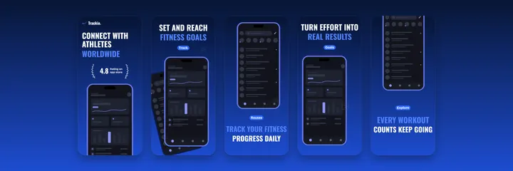 Trackio Fitness template preview