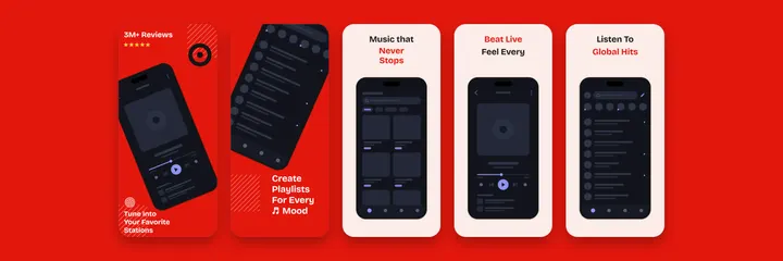 Tunio Music App Store screenshot template preview