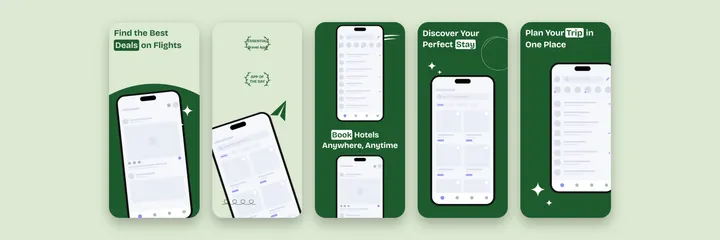 Voyago Travel App Store screenshot template preview