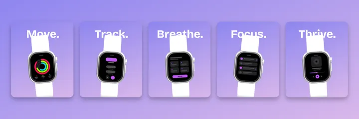 Lavender Apple Watch screenshot template preview