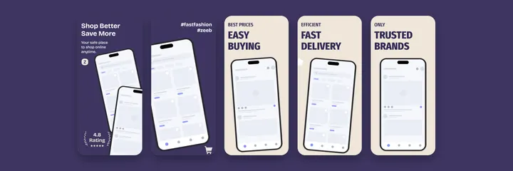 Zeeb Fashion App Store screenshot template preview