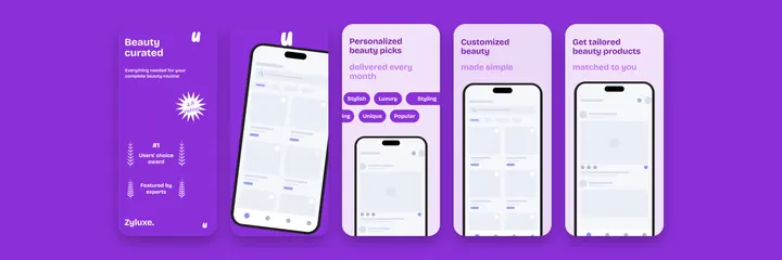 Zyluxe Beauty App Store screenshot template preview